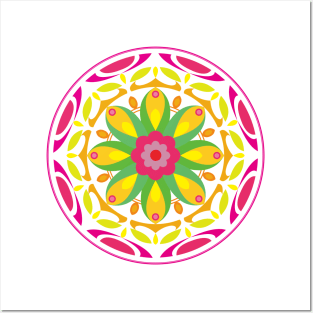 Colorful Flower Elegant Madala Art Posters and Art